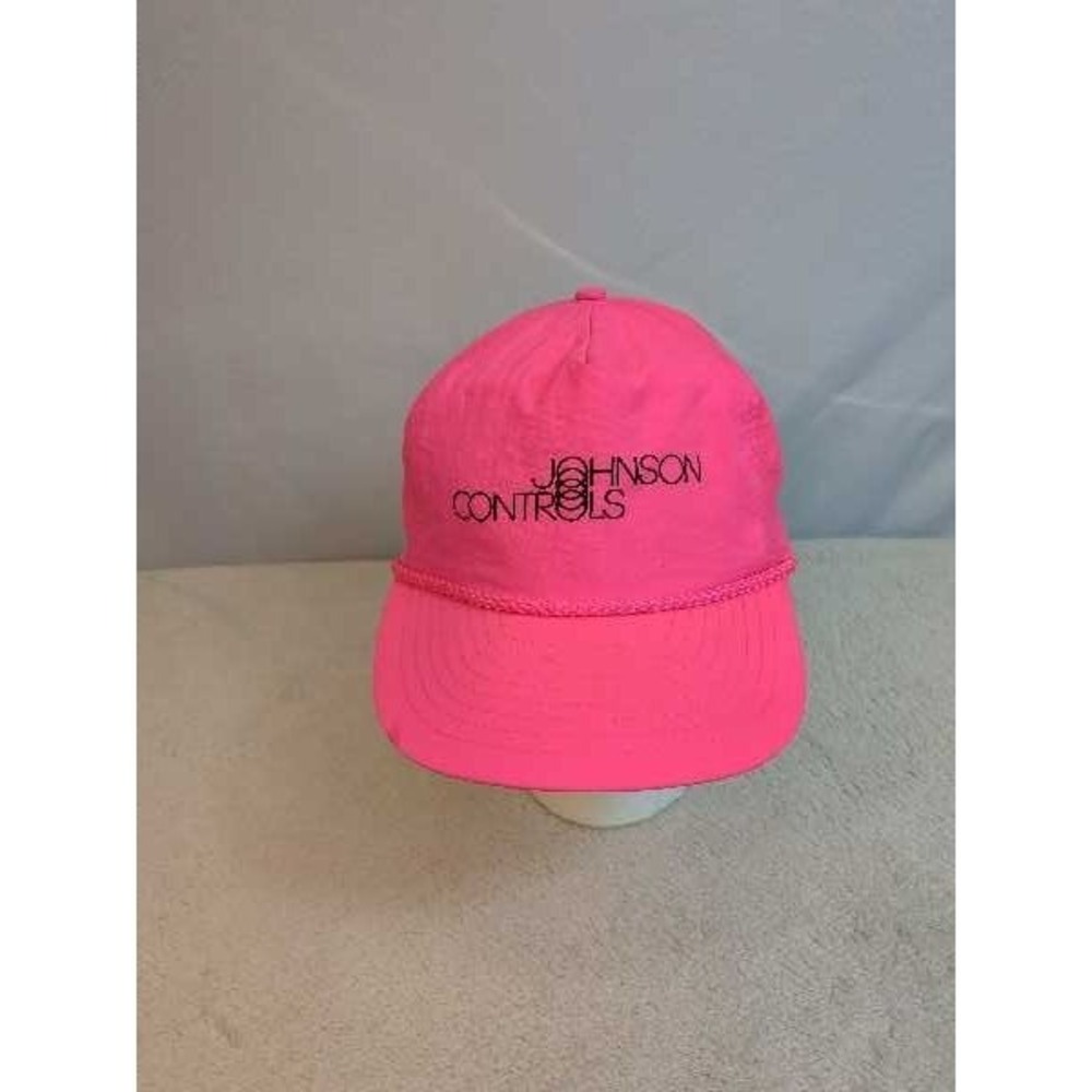 Johnson Controls Neon Pink Embroidered Baseball Cap Hat